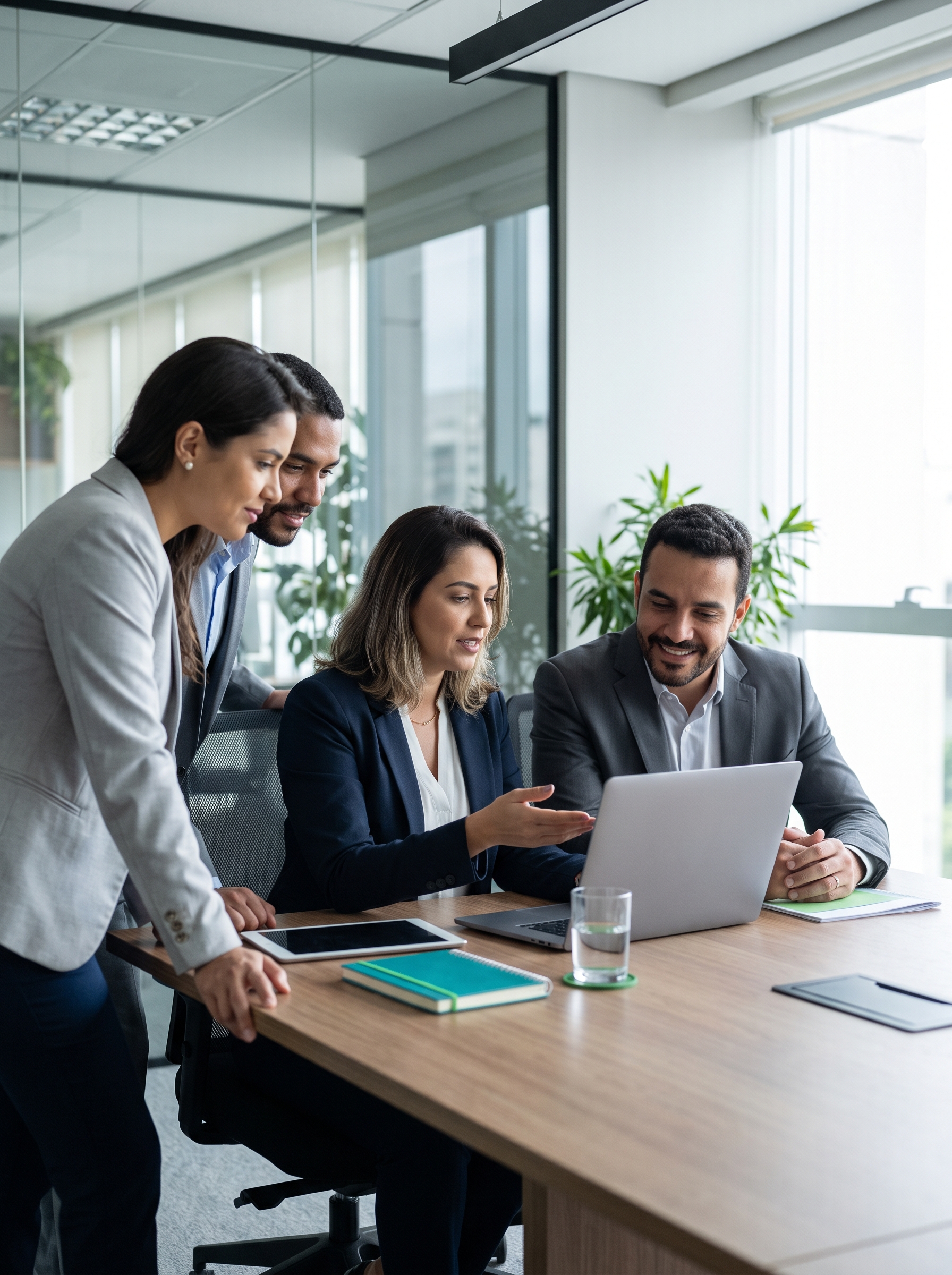Profissionais da PhD Online em ambiente corporativo